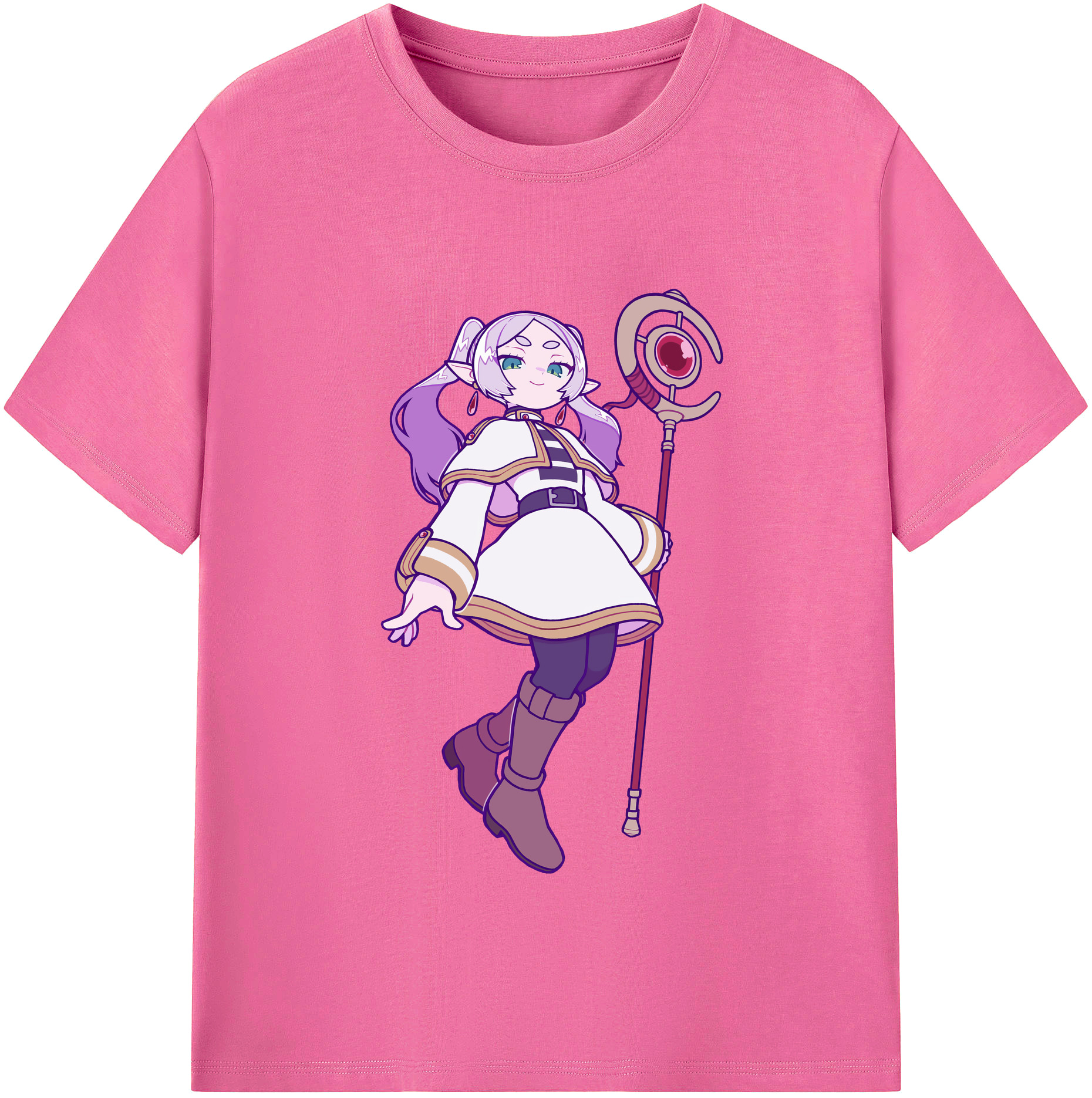 （画像用） 葬送のフリーレン Frieren レディースカジュアルプリントTシャツ（綿100％）
